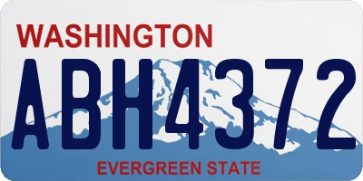 WA license plate ABH4372