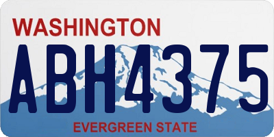 WA license plate ABH4375