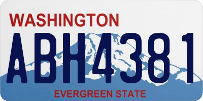 WA license plate ABH4381