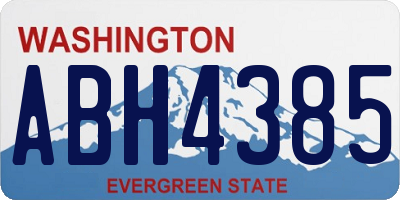 WA license plate ABH4385