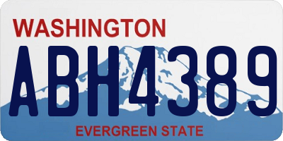 WA license plate ABH4389