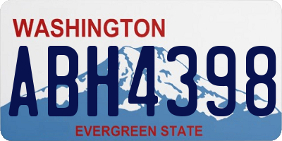 WA license plate ABH4398