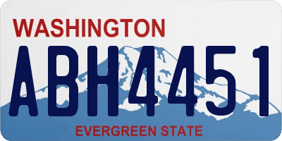 WA license plate ABH4451