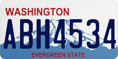 WA license plate ABH4534
