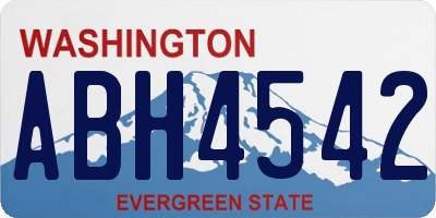WA license plate ABH4542