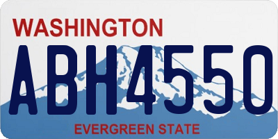 WA license plate ABH4550