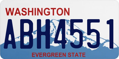 WA license plate ABH4551