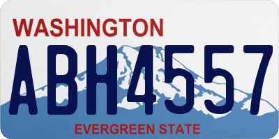 WA license plate ABH4557