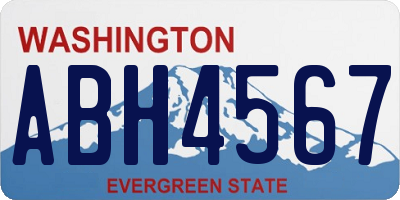 WA license plate ABH4567
