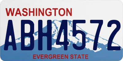 WA license plate ABH4572