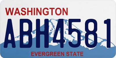 WA license plate ABH4581