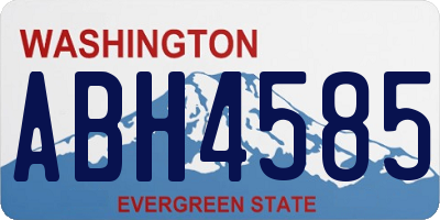 WA license plate ABH4585