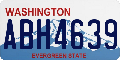 WA license plate ABH4639