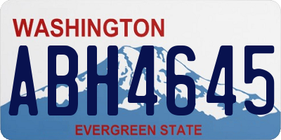 WA license plate ABH4645