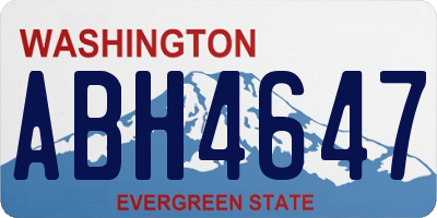 WA license plate ABH4647