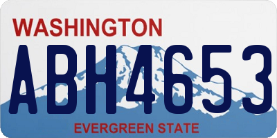 WA license plate ABH4653