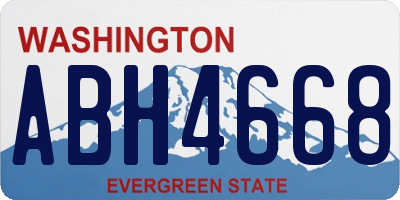 WA license plate ABH4668