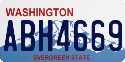 WA license plate ABH4669