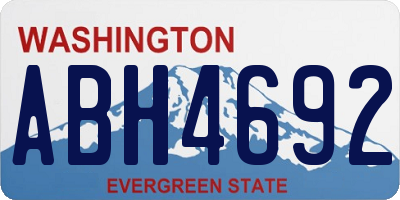 WA license plate ABH4692