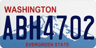 WA license plate ABH4702