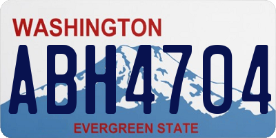 WA license plate ABH4704