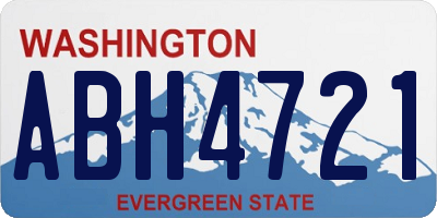 WA license plate ABH4721