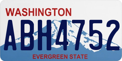 WA license plate ABH4752