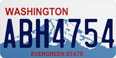 WA license plate ABH4754