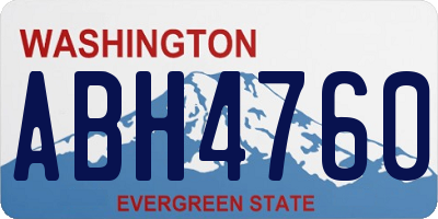 WA license plate ABH4760