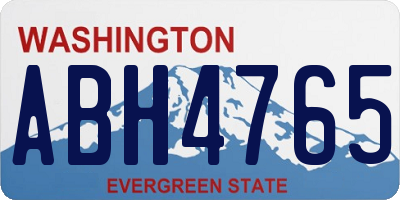 WA license plate ABH4765