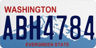 WA license plate ABH4784