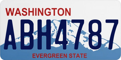 WA license plate ABH4787
