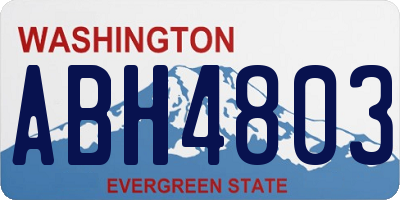 WA license plate ABH4803