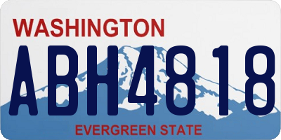 WA license plate ABH4818