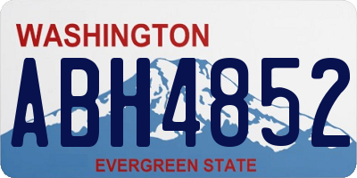 WA license plate ABH4852