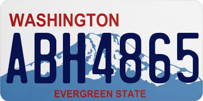 WA license plate ABH4865