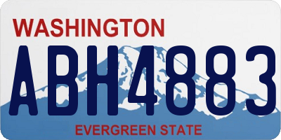 WA license plate ABH4883