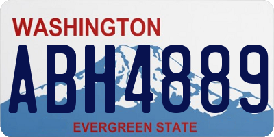 WA license plate ABH4889