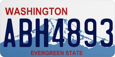 WA license plate ABH4893