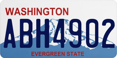 WA license plate ABH4902