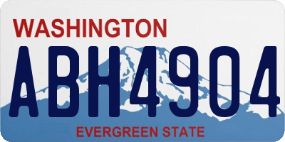 WA license plate ABH4904