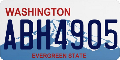 WA license plate ABH4905