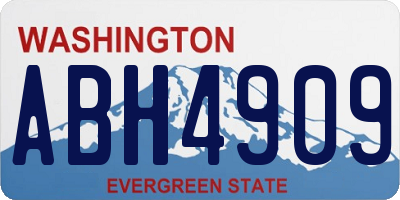 WA license plate ABH4909