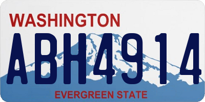 WA license plate ABH4914