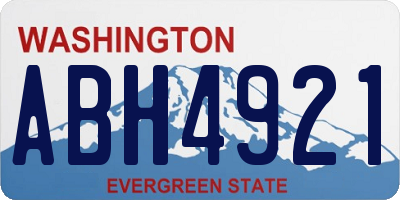 WA license plate ABH4921