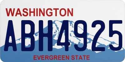 WA license plate ABH4925