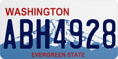 WA license plate ABH4928