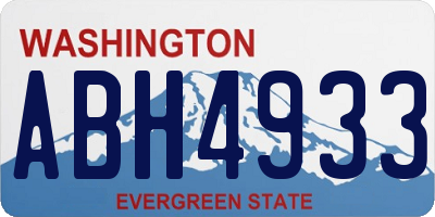 WA license plate ABH4933