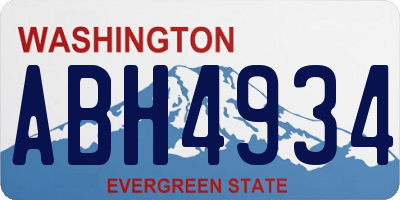 WA license plate ABH4934