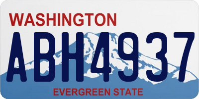 WA license plate ABH4937